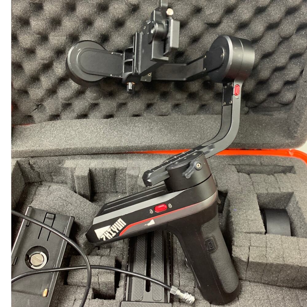 Zhiyun 3-Axis Gimbal Stabilizer w Lens in Hard Orange Travel Case w Handle